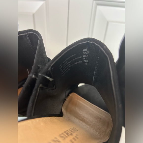 CHRISTIAN SIRIANO Black Faux Suede High Heel Mules Shoes - Picture 10 of 11